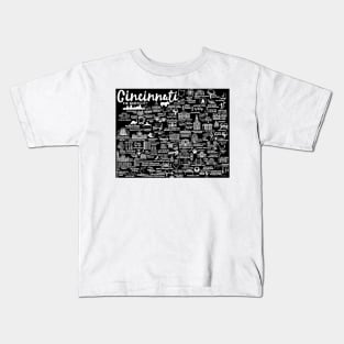 Cincinnati Ohio Map Kids T-Shirt